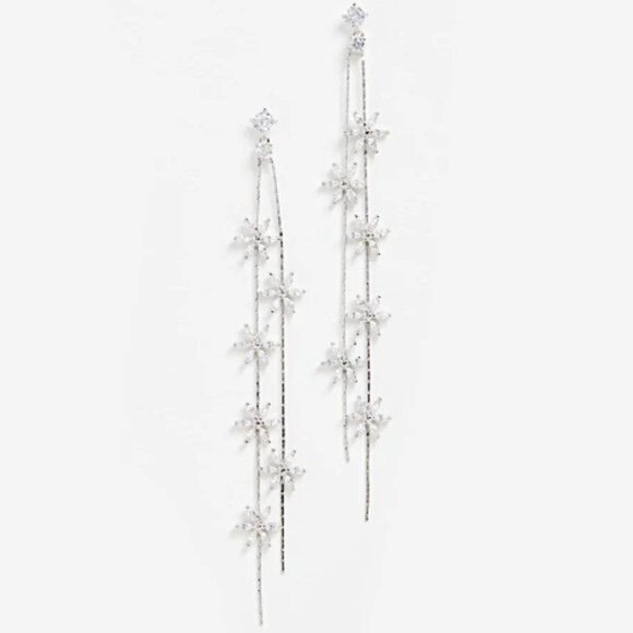 NEW~ Anthropologie SHASHI "Whisper" Long Crystal Tassel Earrings - Picture 3 of 12